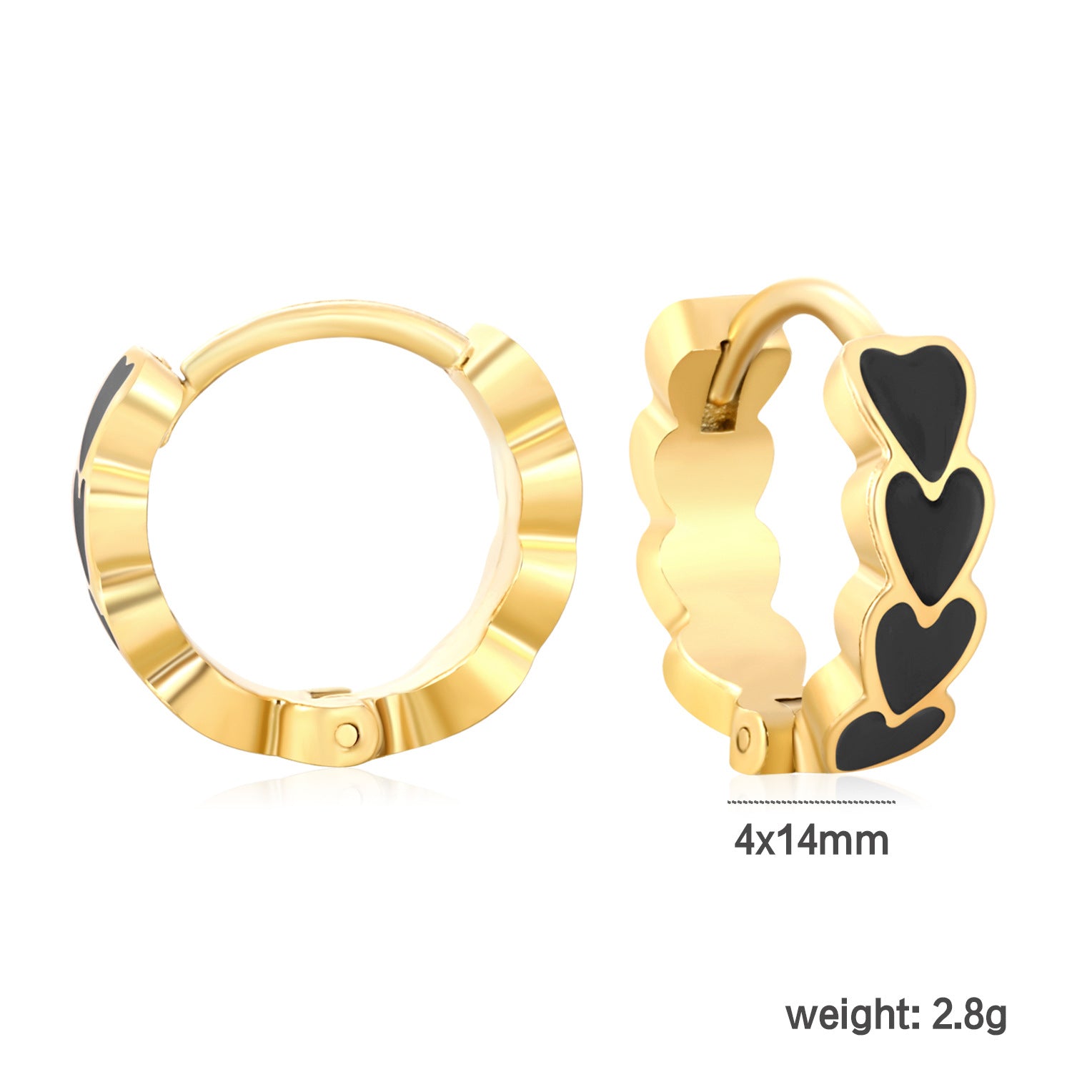 Damen Ohrstecker mit herzförmigem Design und goldfarbener Oberfläche Shop Nory