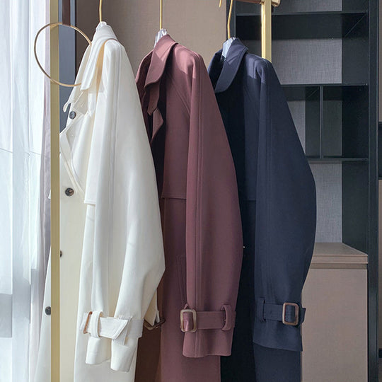 Damen Trenchcoat mit doppelter Knopfleiste und Taillengürtel Shop Nory