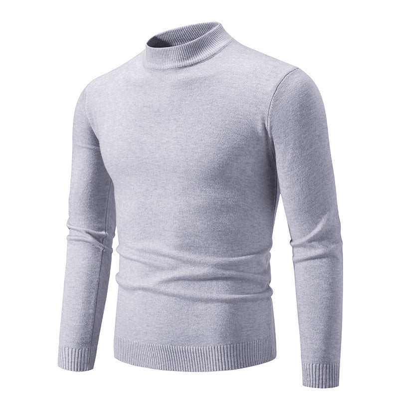 Herren nan taillierter Rollkragenpullover aus feinem Feinstrick mit geripptem Kragen