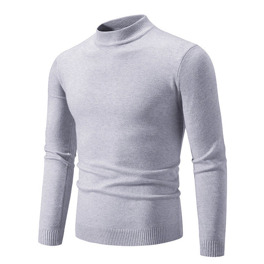Herren nan taillierter Rollkragenpullover aus feinem Feinstrick mit geripptem Kragen