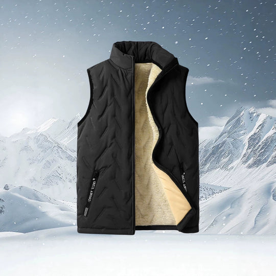 Herren dreiteiliges Thermo-Fleecegefüttertes Freizeit- und Outdoor-Set mit gesteppter Jacke Weste und Jogginghose Shop Nory