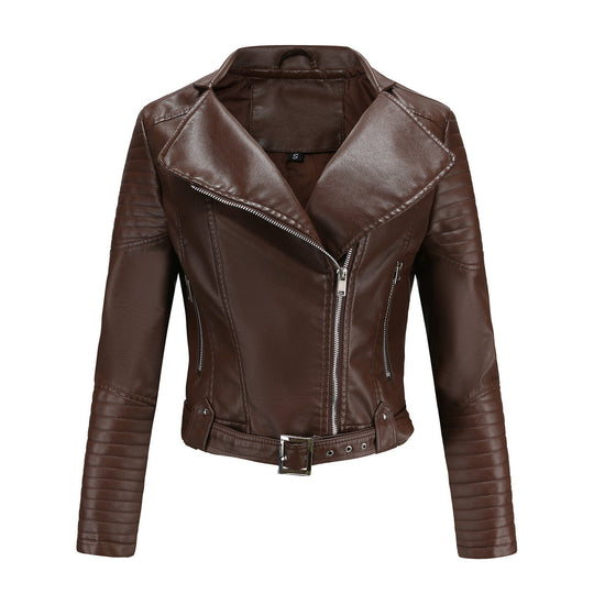 Übergangsjacke Damen schwarz im Biker-Design tailliert