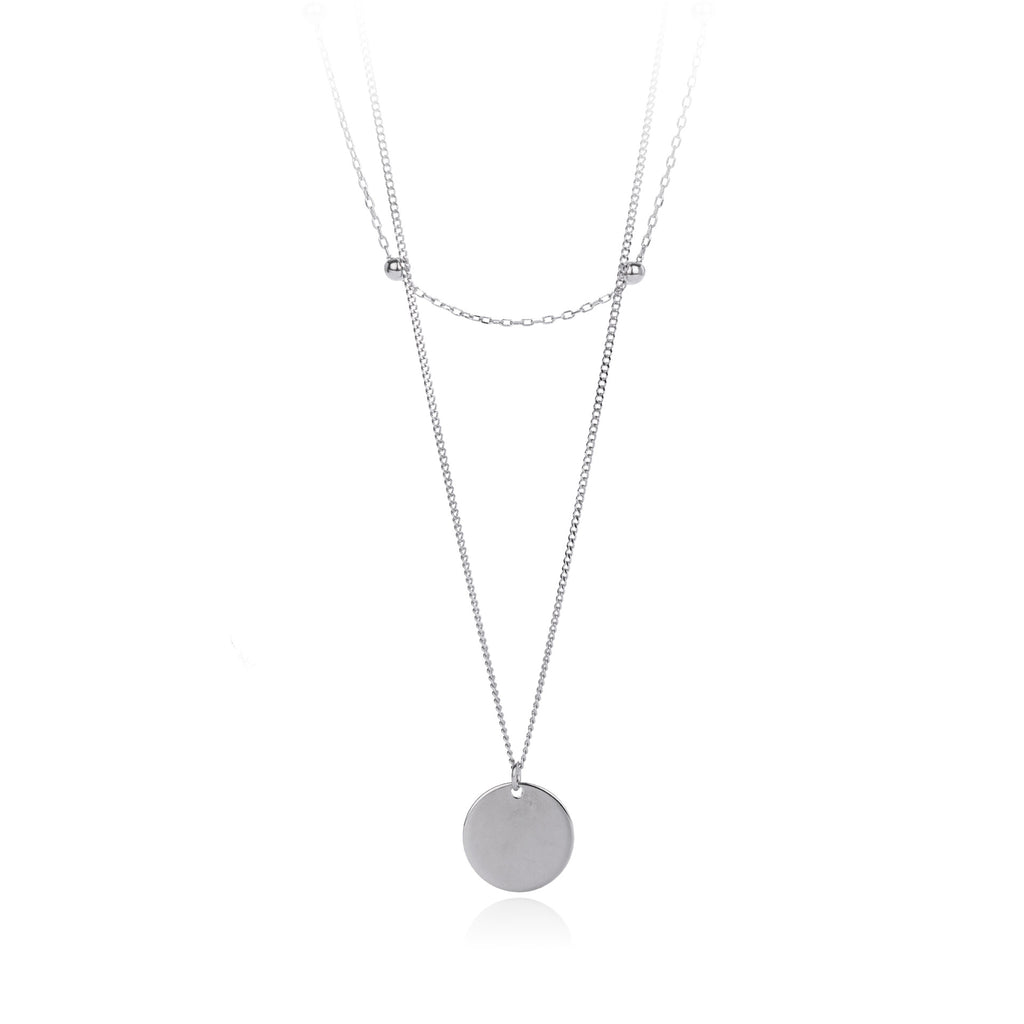 Damen Halskette mit doppellagigem Design aus hochwertigem 925 Sterling Silber und minimalistischen Anhängern Shop Nory