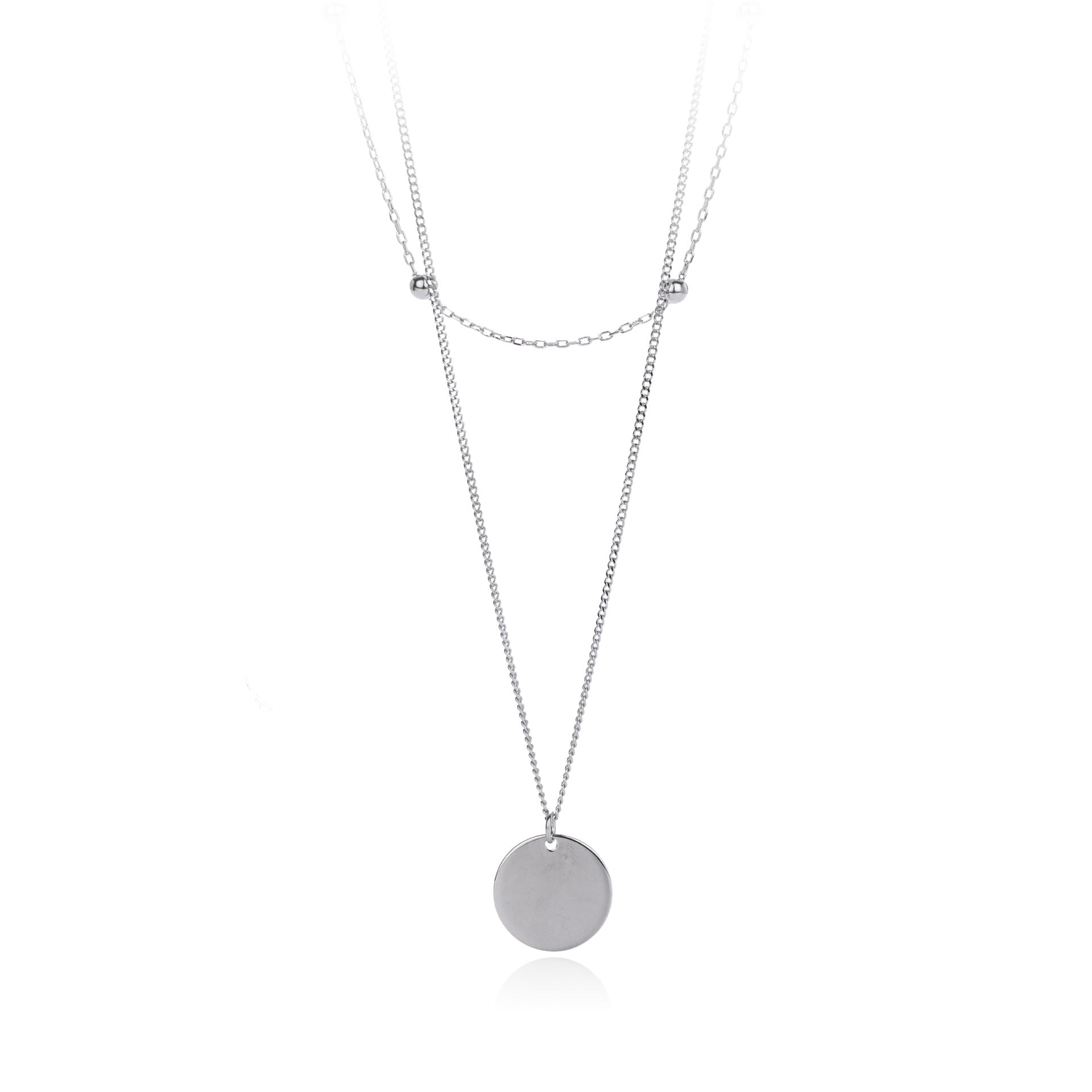 Damen Halskette mit doppellagigem Design aus hochwertigem 925 Sterling Silber und minimalistischen Anhängern Shop Nory