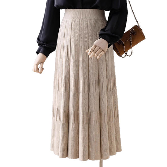 Damen Eleganter plissierter Midirock mit hohem Bund Shop Nory