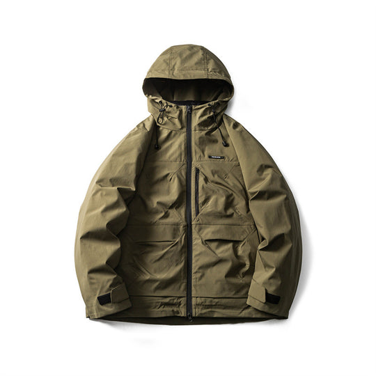 Herren Funktionelle Outdoor-Softshelljacke mit Kapuze und Mehrfachtaschen Shop Nory