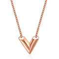 Damen Halskette mit modernem V-Anhänger und eleganter Gliederkette Shop Nory