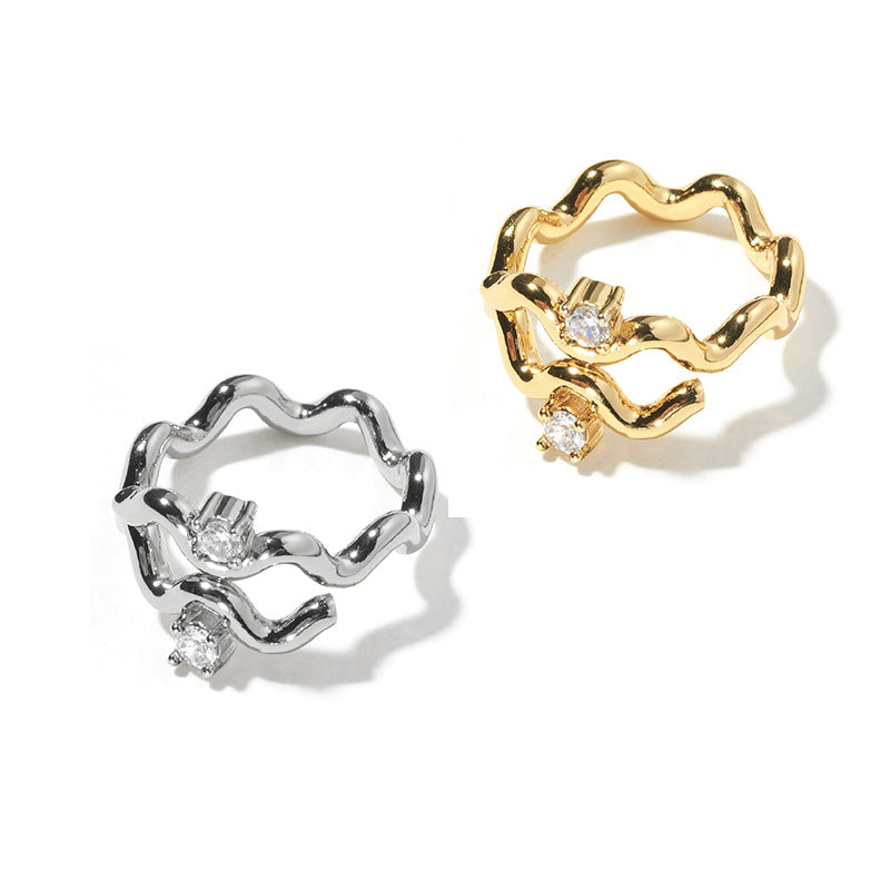 Damen Wellenring mit funkelnden Zirkonia Shop Nory