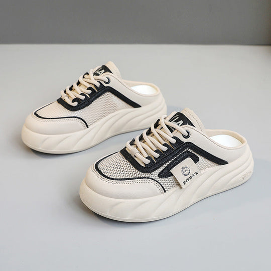 Damen Sneaker Mules mit atmungsaktiven Mesh-Obermaterial und bequemer Dämpfung