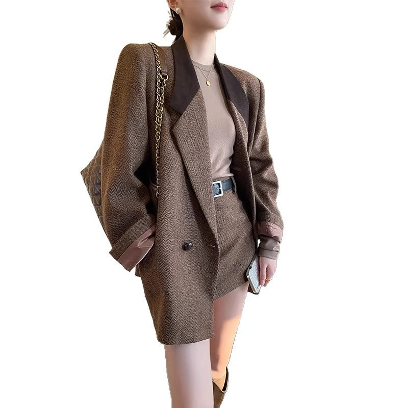 Damen Eleganter Tweed Blazer mit schickem Schnitt Shop Nory