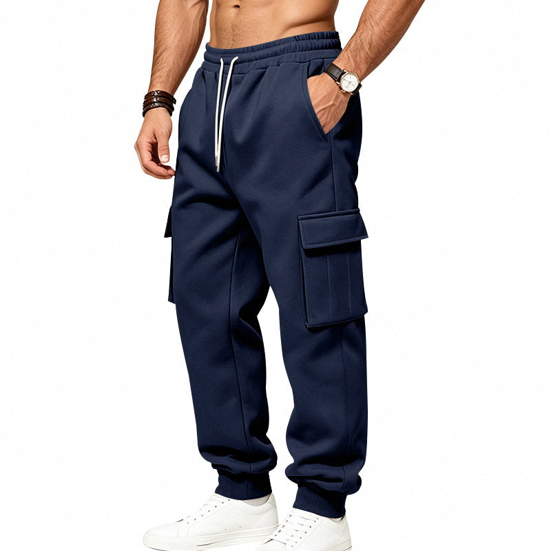 Herren locker geschnittene Cargo-Jogginghose mit elastischem Bund und großen Klappentaschen Shop Nory