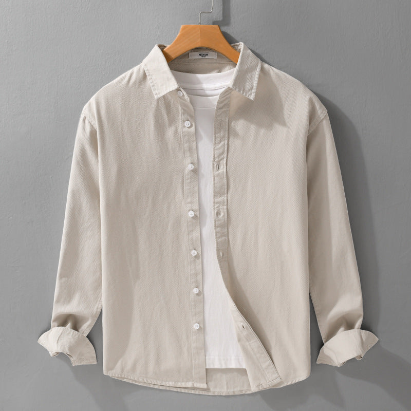 Herren Texturiertes Baumwoll-Hemdjacken-Overshirt im Relaxed-Fit mit Kentkragen Shop Nory