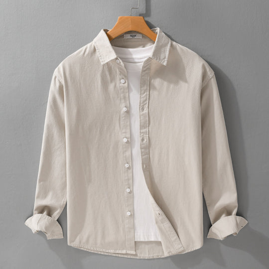 Herren Texturiertes Baumwoll-Hemdjacken-Overshirt im Relaxed-Fit mit Kentkragen Shop Nory