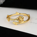 Damen Ring mit floralem Design aus hochwertigem Metall Shop Nory