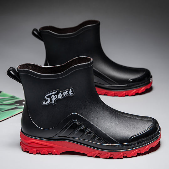 Unisex Kurzschaftige wasserdichte Gummistiefel mit profiliertem Outdoor-Laufsohlen-Design Shop Nory