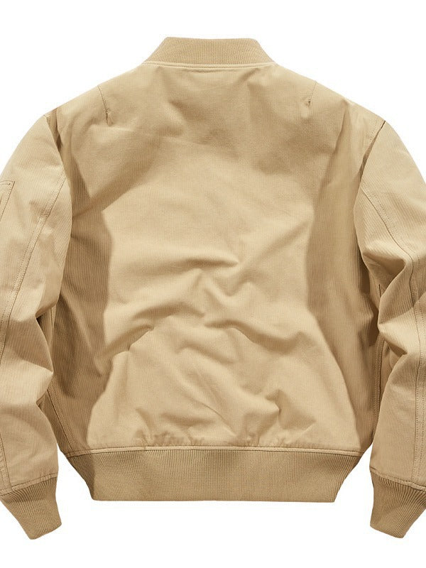 Herren leichter Canvas-Bomberblouson mit versteckter Ärmeltasche und geripptem Saum Shop Nory