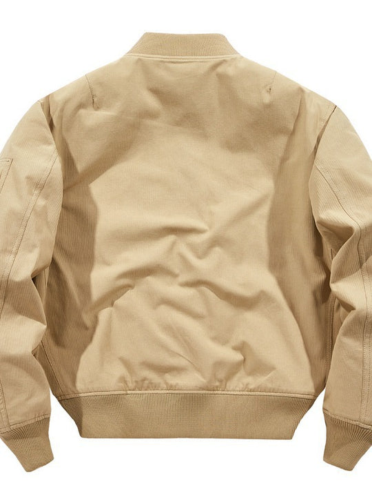 Herren leichter Canvas-Bomberblouson mit versteckter Ärmeltasche und geripptem Saum Shop Nory