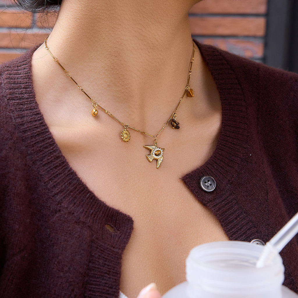 Damen Halskette mit charmantem Vogelmotiv und hypoallergenen Eigenschaften Shop Nory
