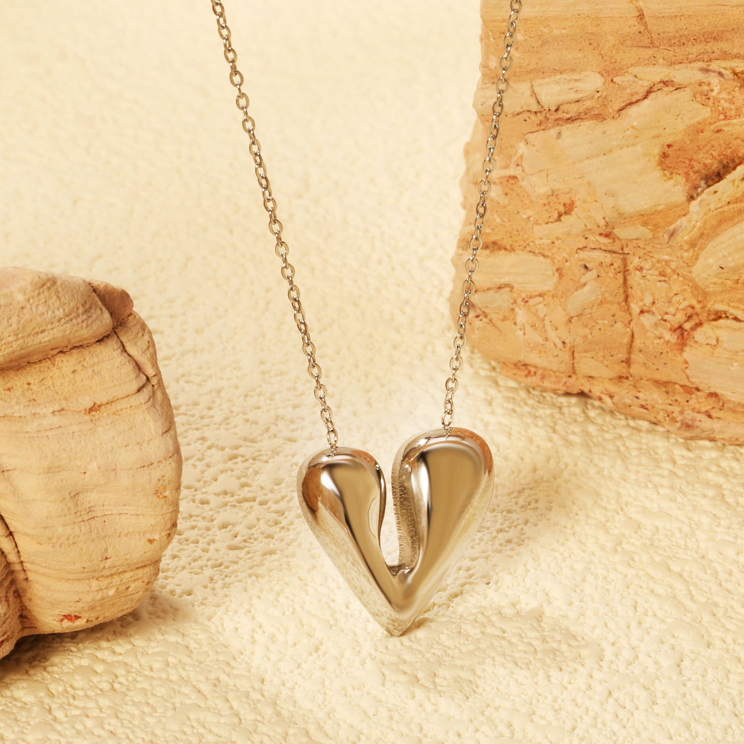 Damen Halskette mit Herz-anhängermotiv und anpassbarem Verlängerungsverschluss Shop Nory