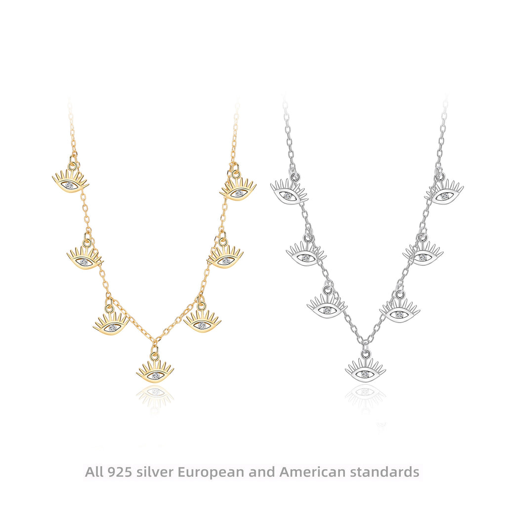 Damen Halskette mit schützendem Augenmotiv aus hochwertigem 925 Sterling Silber Shop Nory