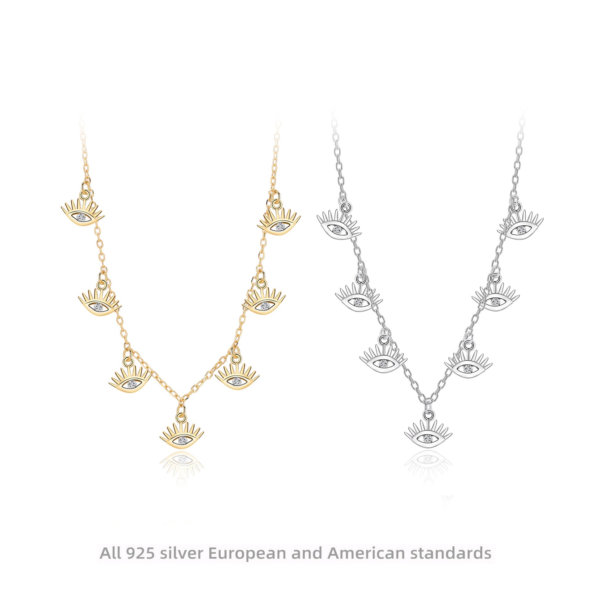 Damen Halskette mit schützendem Augenmotiv aus hochwertigem 925 Sterling Silber Shop Nory