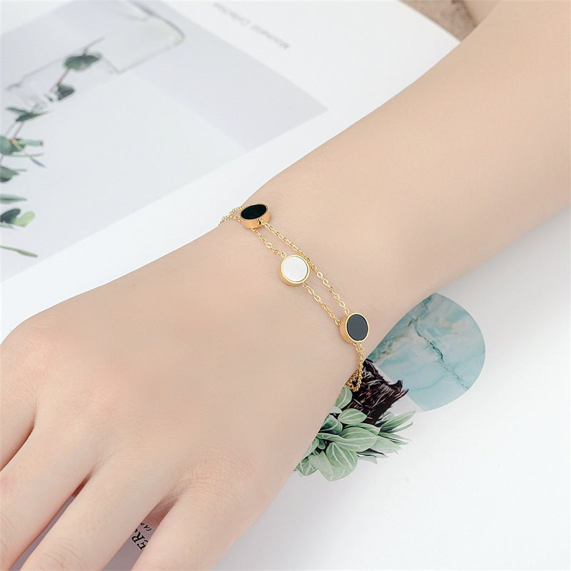 Damen Eleganter Armband mit geometrischen Anhängern Shop Nory
