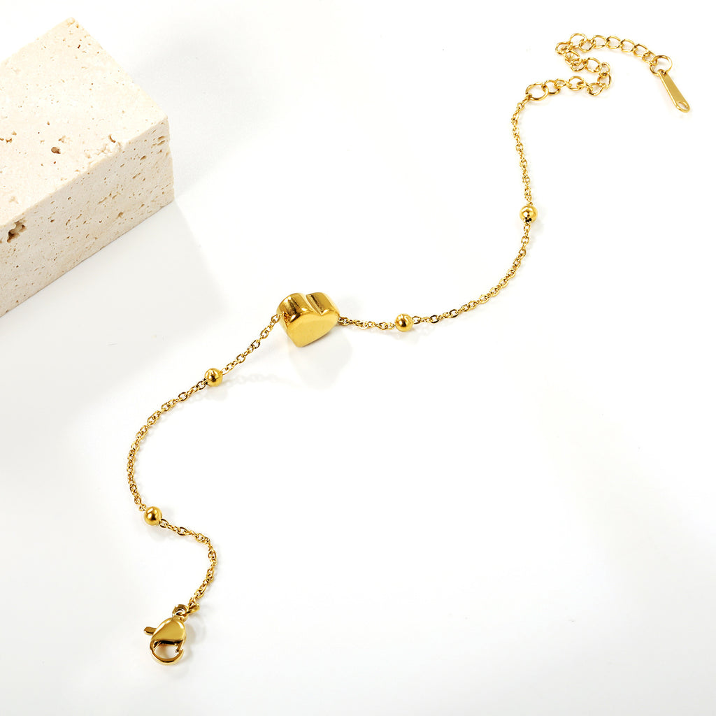 Damen Armband mit herzförmigem Anhänger und verstellbarem Kettendesign Shop Nory