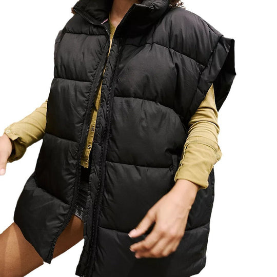 Damen Wattierte Steppweste mit hohen Kragen und praktischen Taschen