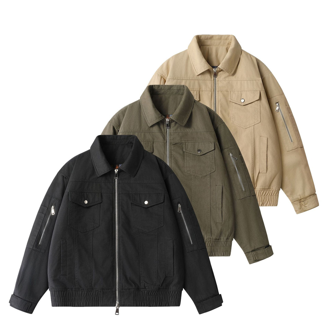 Unisex Urbaner Utility‑Blousonjacke mit Cargo‑Taschen und Zwei‑Wege‑Reißverschluss Shop Nory
