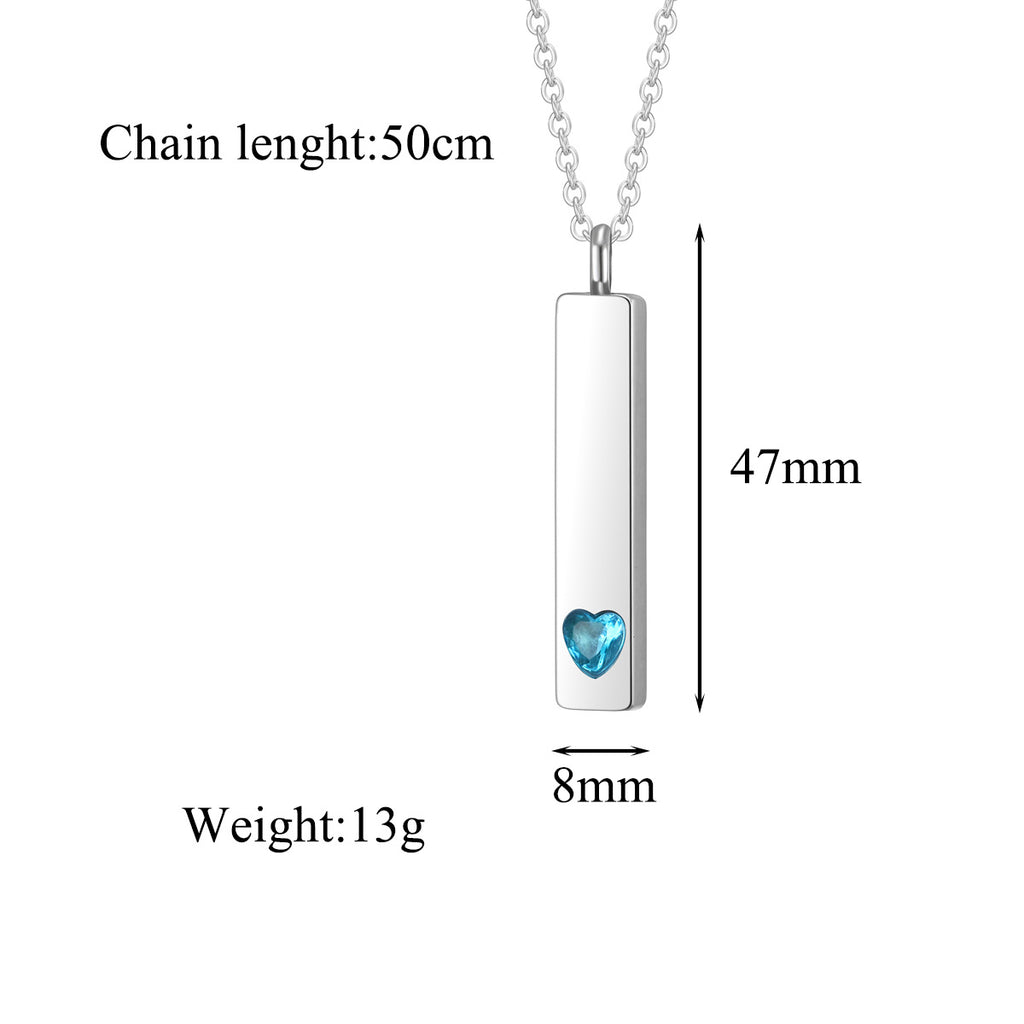 Damen Halskette mit modernem Rechteckanhänger und herzförmigem Zirkonia-Shop Nory