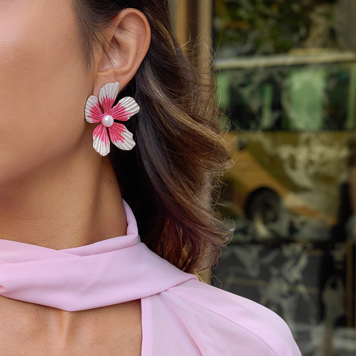 Damen Blüten Ohrhänger aus hypoallergenem Edelstahl mit hochwertiger Verarbeitung Shop Nory