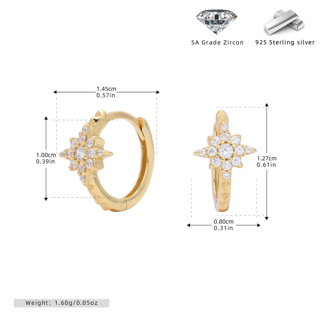 Damen Ohrhänger im eleganten Sternenmotiv aus 925 Sterling Silber Shop Nory