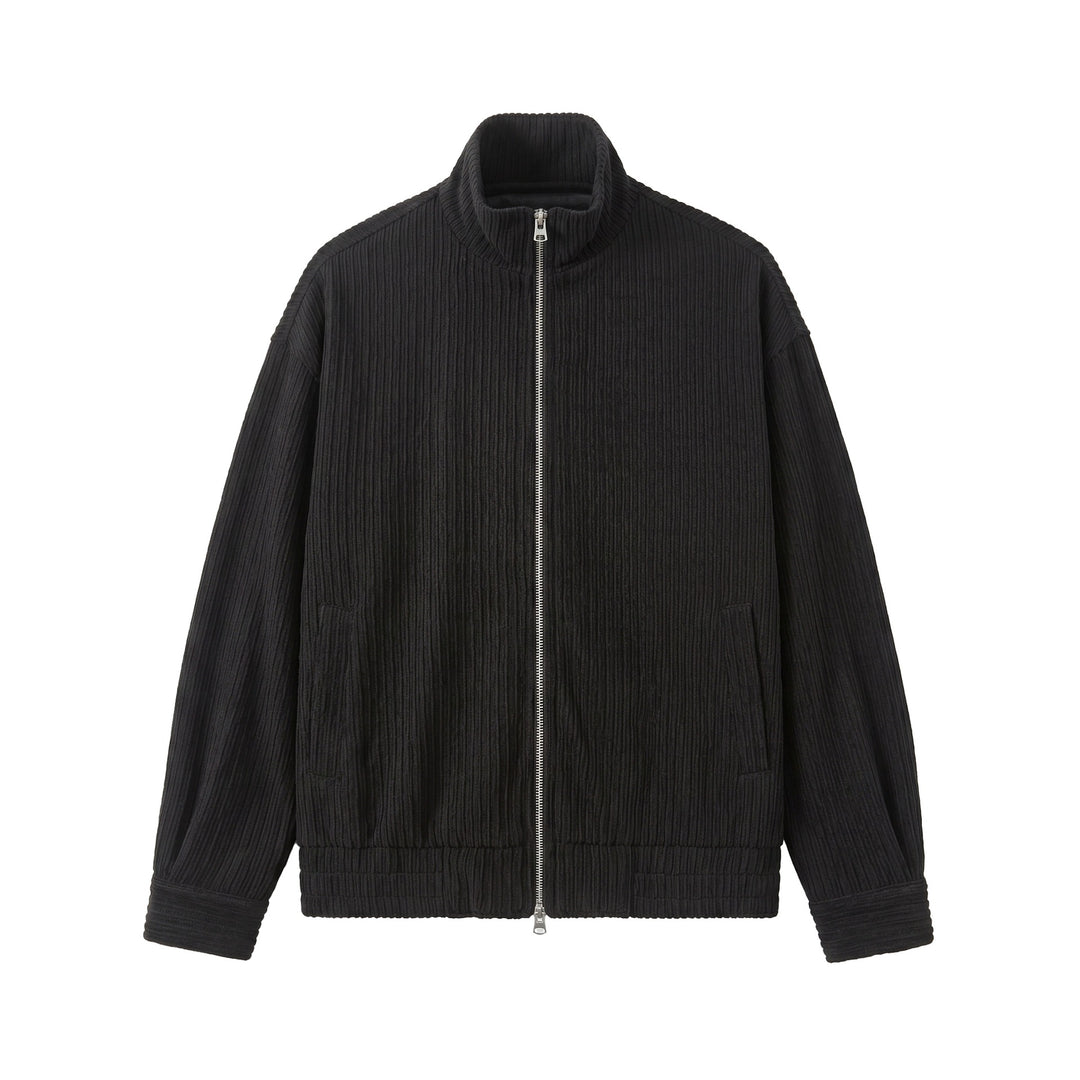 Herren Struktur-Boxy-Jacke mit Stehkragen und Zwei-Wege-Reißverschluss Shop Nory