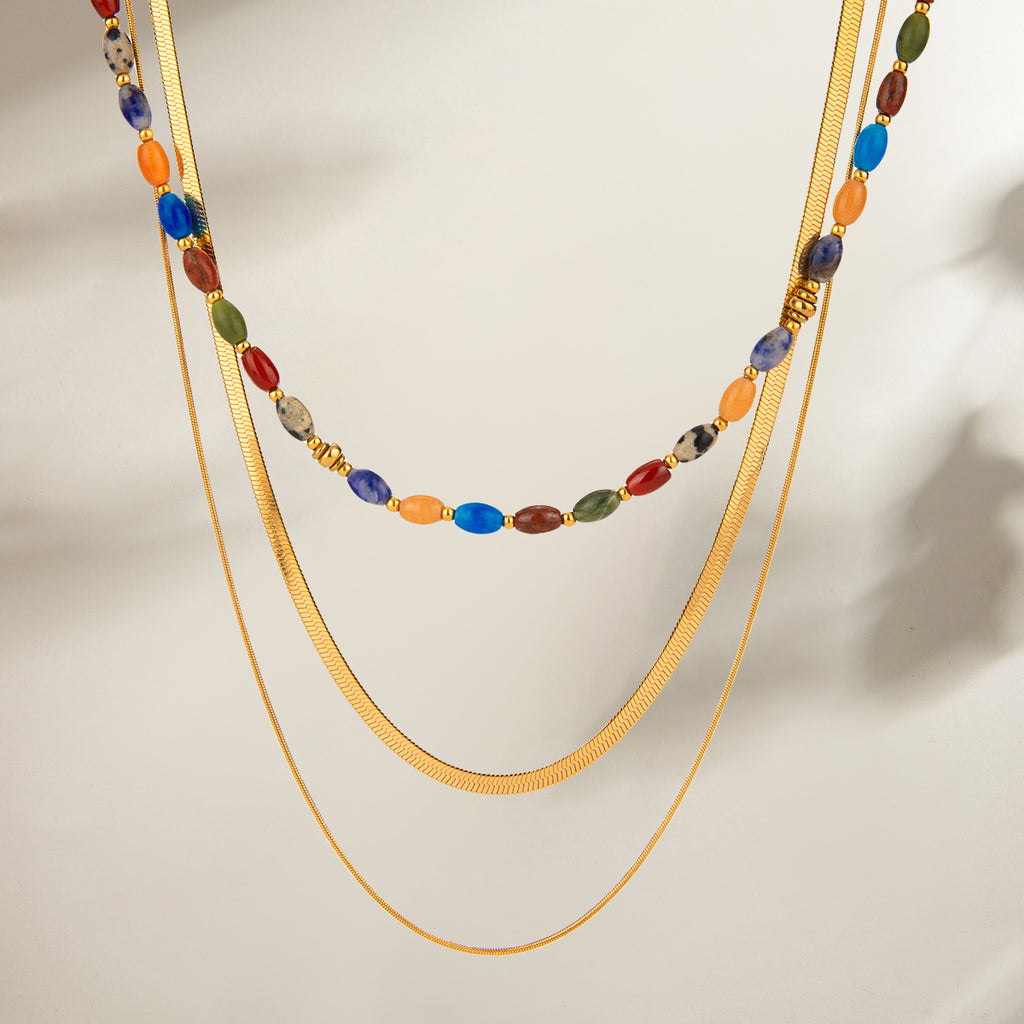 Damen Halskette mit eleganter mehrlagiger Struktur Shop Nory