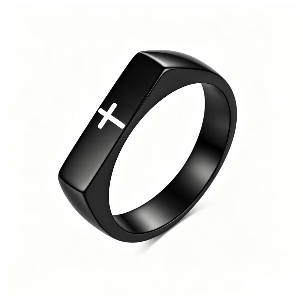 Herren Ring mit modernem, minimalistischen Design und stilvollem Kreuzmotiv Shop Nory