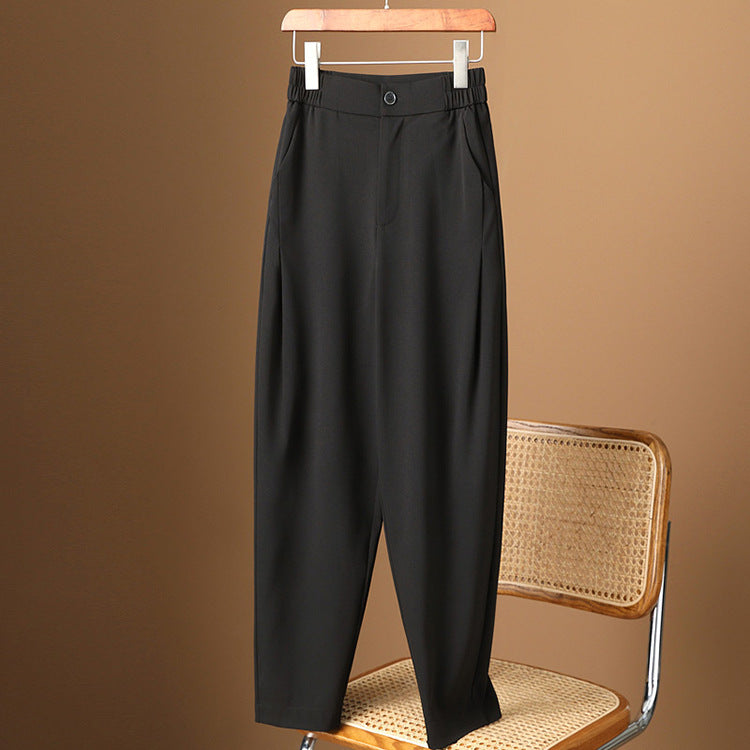 Damen Hoch taillierte, bequeme Stoffhose Shop Nory