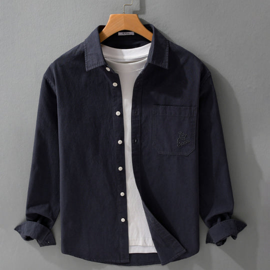 Herren Feines Cord-Überhemd im Overshirt-Stil mit Kentkragen und aufgesetzter Brusttasche Shop Nory