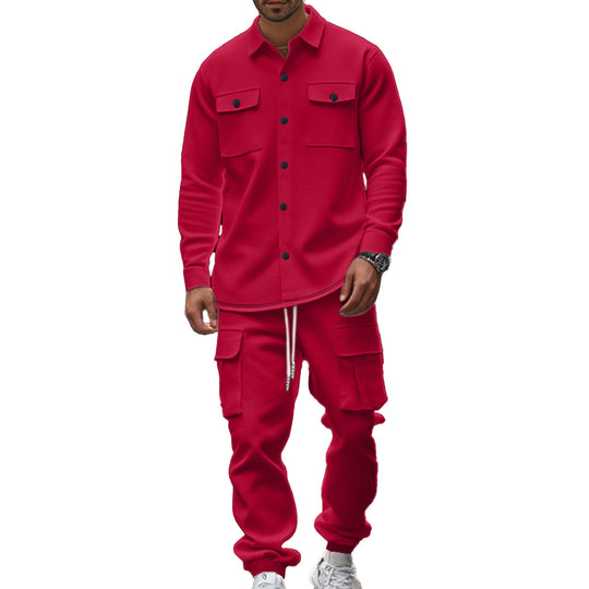 Herren Cargo-Set mit lässigen Hemd und elastischen Hosen