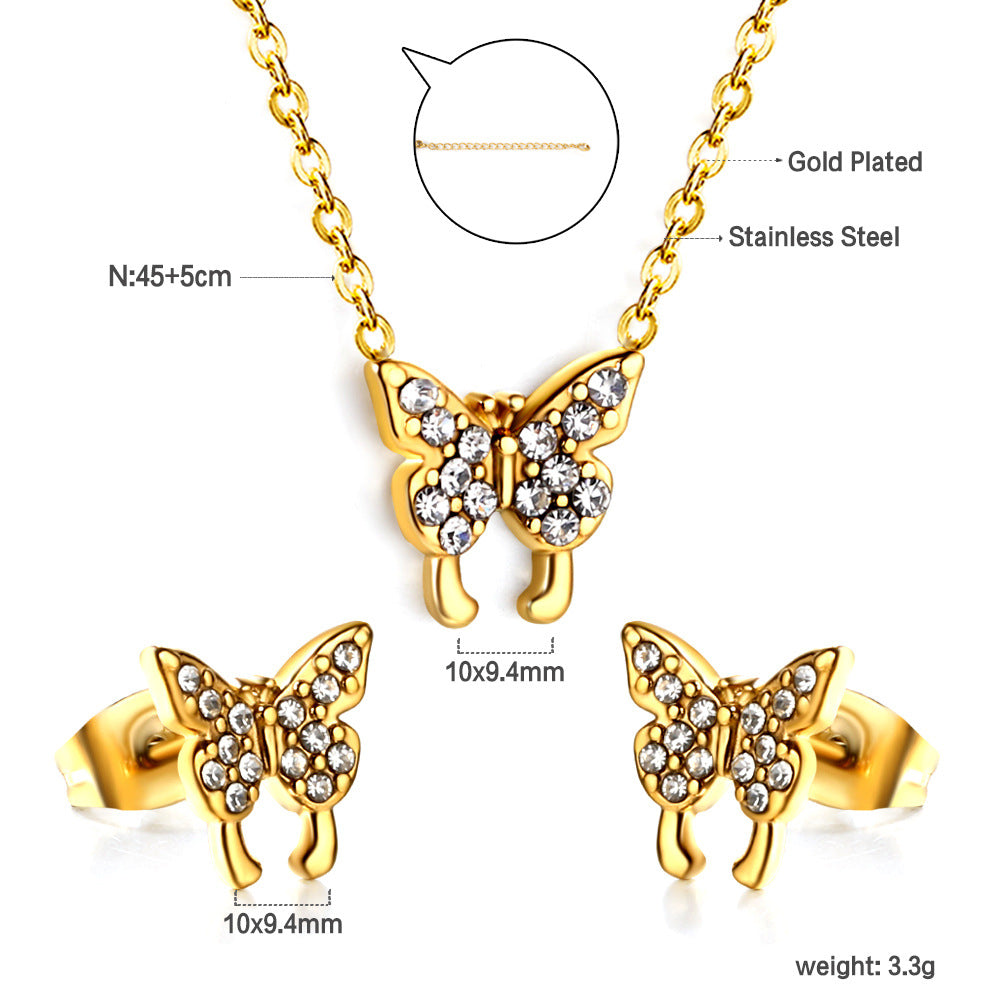 Damen Schmuckset mit bunnyförmigen Ohrsteckern und passende Halskette Shop Nory