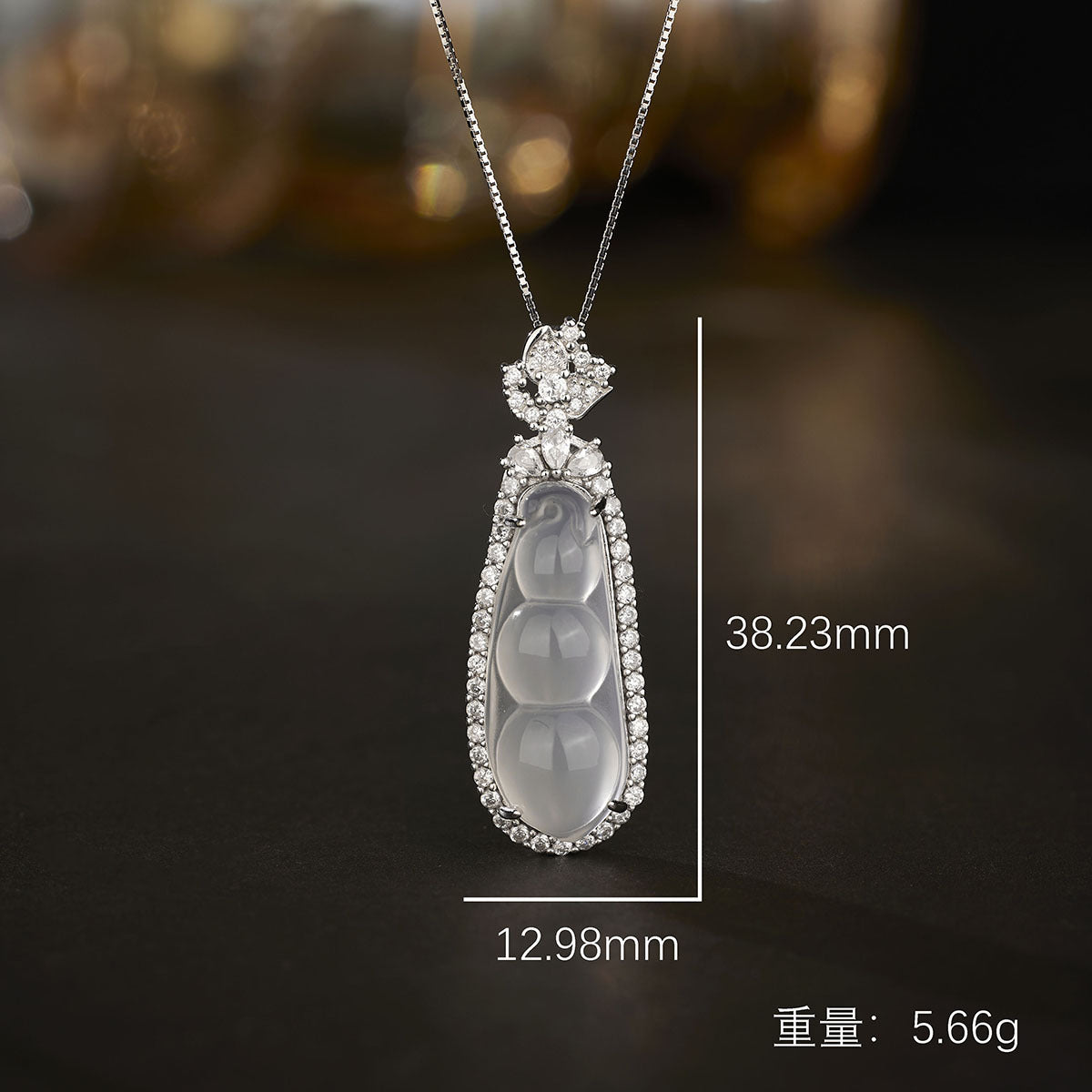 Damen Halskette mit luxuriösem Anhänger aus Halbedelstein und funkelnden Zirkonia-Elementen Shop Nory