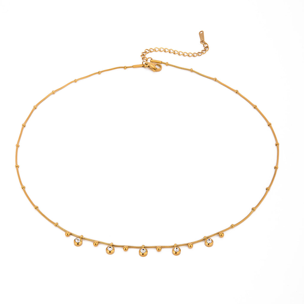 Damen elegante Halskette mit funkelnden Zirkonia aus hypoallergenem Edelstahl Shop Nory