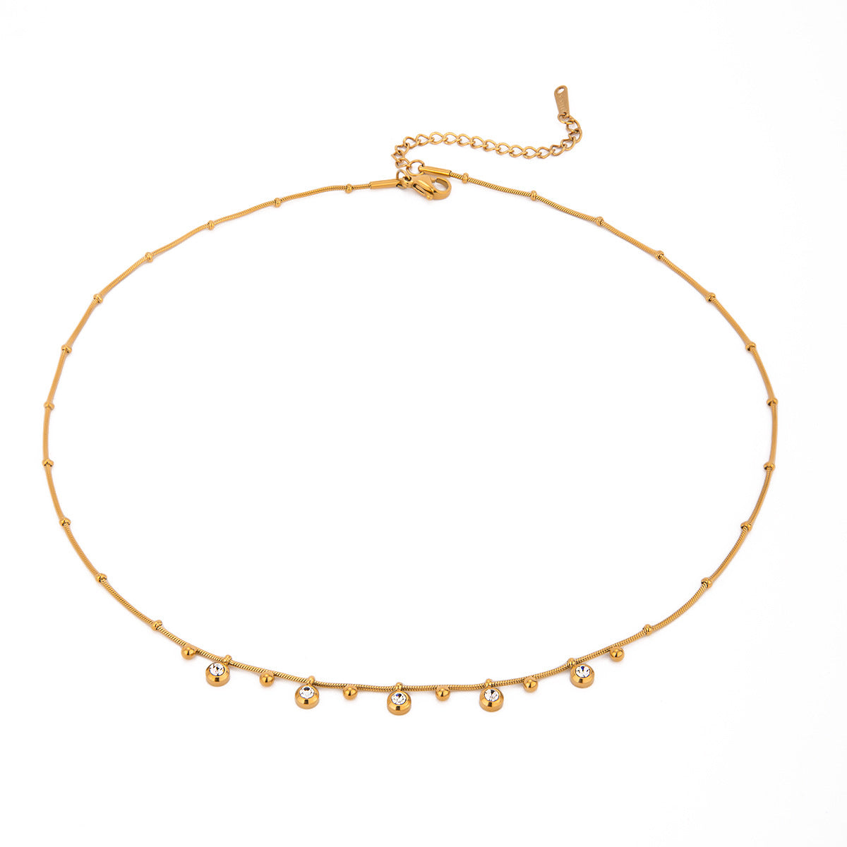 Damen elegante Halskette mit funkelnden Zirkonia aus hypoallergenem Edelstahl Shop Nory