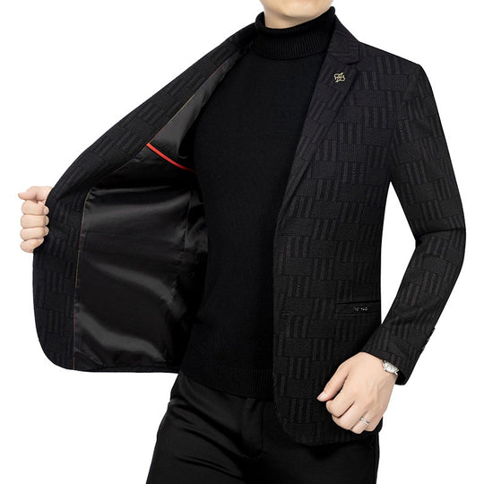 Herren Modernes Einreihiges City-Blazer mit aufgesetzten Taschen und leichter Halbfütterung Shop Nory