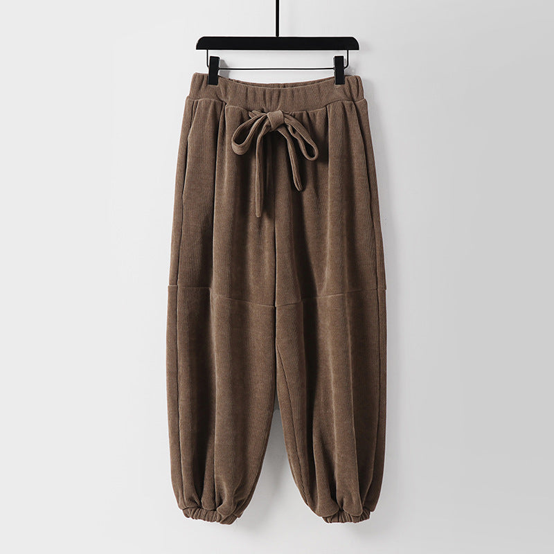 Damen Locker geschnittene Haremshose mit elastischem Bund und Bindegürtel Shop Nory