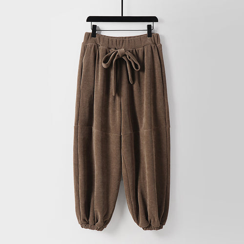 Damen Locker geschnittene Haremshose mit elastischem Bund und Bindegürtel Shop Nory