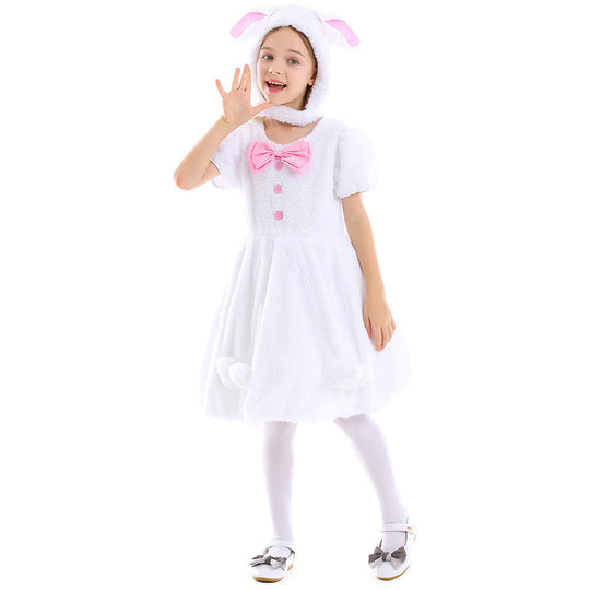 Mädchen Plüsch Häschenkostüm mit Kapuze und verspielten Details Shop Nory