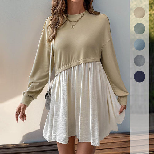Damen Lässiges Sweatshirt‑Minikleid im Babydoll‑Lagenlook mit fließendem Rockteil Shop Nory