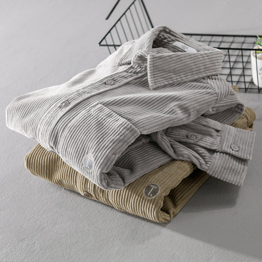 Herren Feincord-Überhemd mit weichem Griff, seitlich verlängerter Saum und Brusttasche Shop Nory