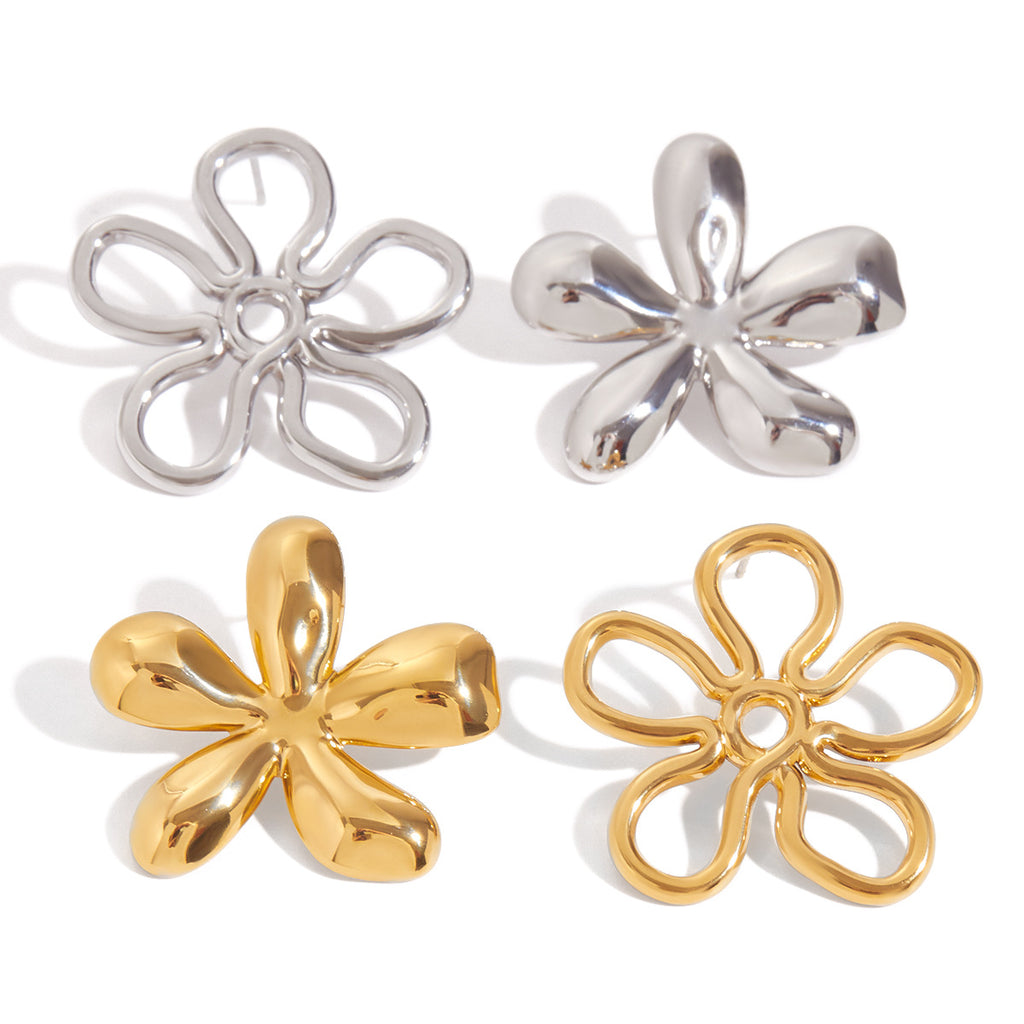 Damen Ohrhänger in elegantem Blumen-Design aus hypoallergenem Edelstahl Shop Nory
