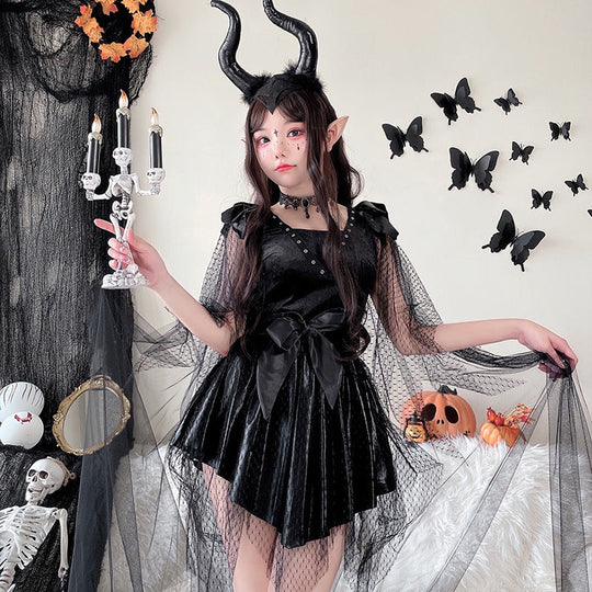 Damen verführerisches Halloween-Kostüm mit transparentem Tüll und zarten Details Shop Nory